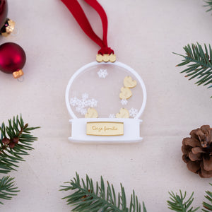 Shakerornament sneeuwbol met namen