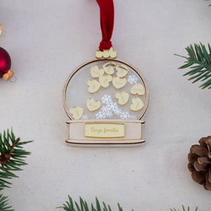 Shakerornament sneeuwbol met namen