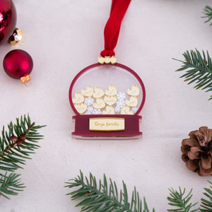 Shakerornament sneeuwbol met namen