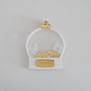 Shakerornament sneeuwbol met namen