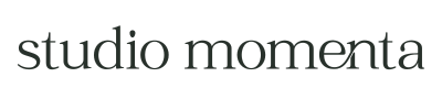 Logo van Studio Momenta, creatieve studio voor gepersonaliseerde geschenken en decoratie