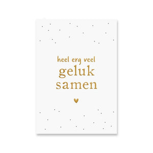 Wenskaart 'Veel geluk samen' met goudfolie