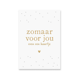 Wenskaart 'Zomaar voor jou' met goudfolie